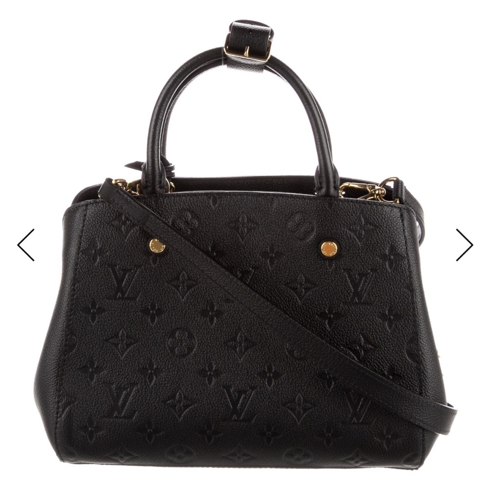 Louis Vuitton Black Empriente Montaigne BB w: strap and buckle